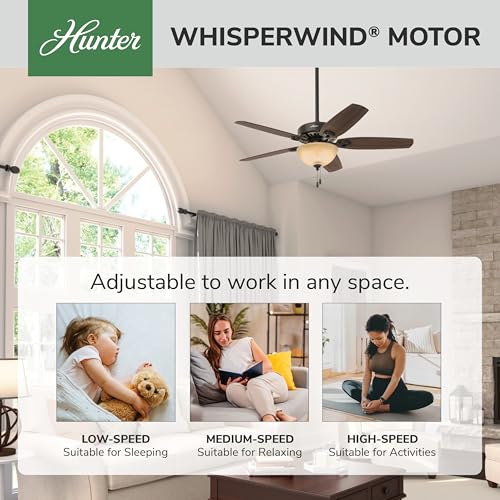 Image of Hunter Builder Deluxe, Indoor, Ceiling Fan, Pull Chain, 52 inch, New Bronze