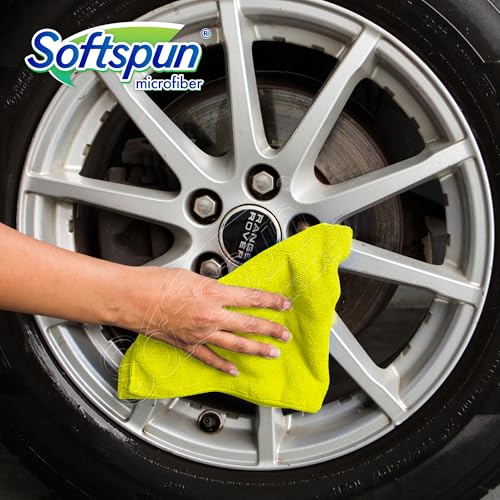 SOFTSPUN Microfiber Cloth 40x40 cms Multi-Color - Thick Lint & Streak-Free Multipurpose Cloths - Automotive Microfibre Towels for Car Bike Cleaning Polishing Washing & Detailing… (Image - 3)