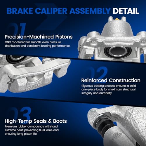 Image of Rear Brake Caliper Assembly Replaces for 19-B2674 19-B2675, Compatible with Acura MDX 2001-2006 3.5L V6, Compatible with Honda Pilot 2003-2008 3.5L V6, GAS