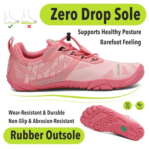 Image of SAGUARO Womens Mens Barefoot Shoes Minimalist Trail Runner Wide Toe Box Zero Drop Outdoor Cross Training Shoe