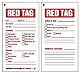 Caledonia Schilder 55939 6S Tags, 80 mm x 150 mm C/W Kabelbinder, Rot