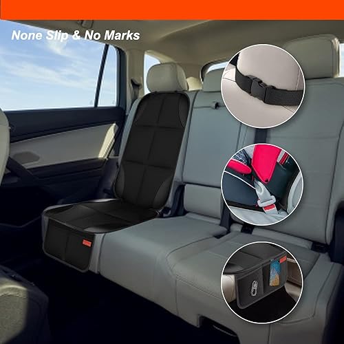 Miniatura 3 de Luckybay Organizador de automóvil + protector de asiento de automóvil 1+1, organizador de asiento trasero de patadas, protector de asiento de tamaño