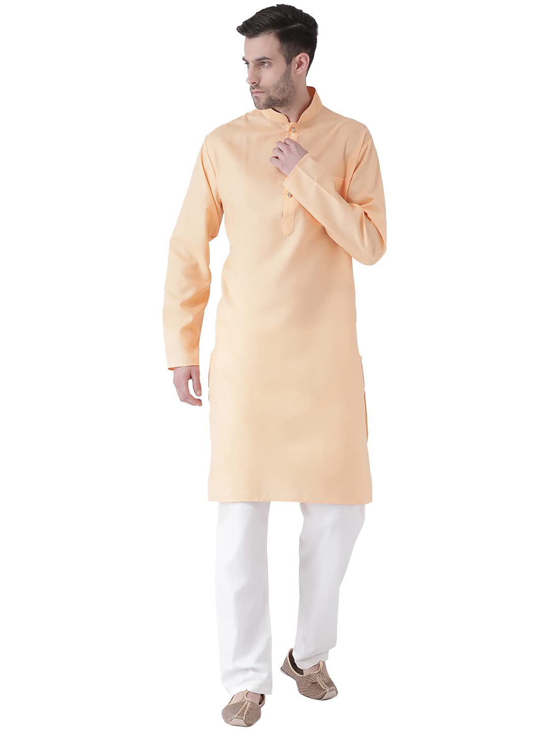 sg leman Knee Length Solid Kurta for Men | Cotton Blended | Long Sleeve | Ethnic Wear for Men | Party and Weeding wear Kurta-picture-10