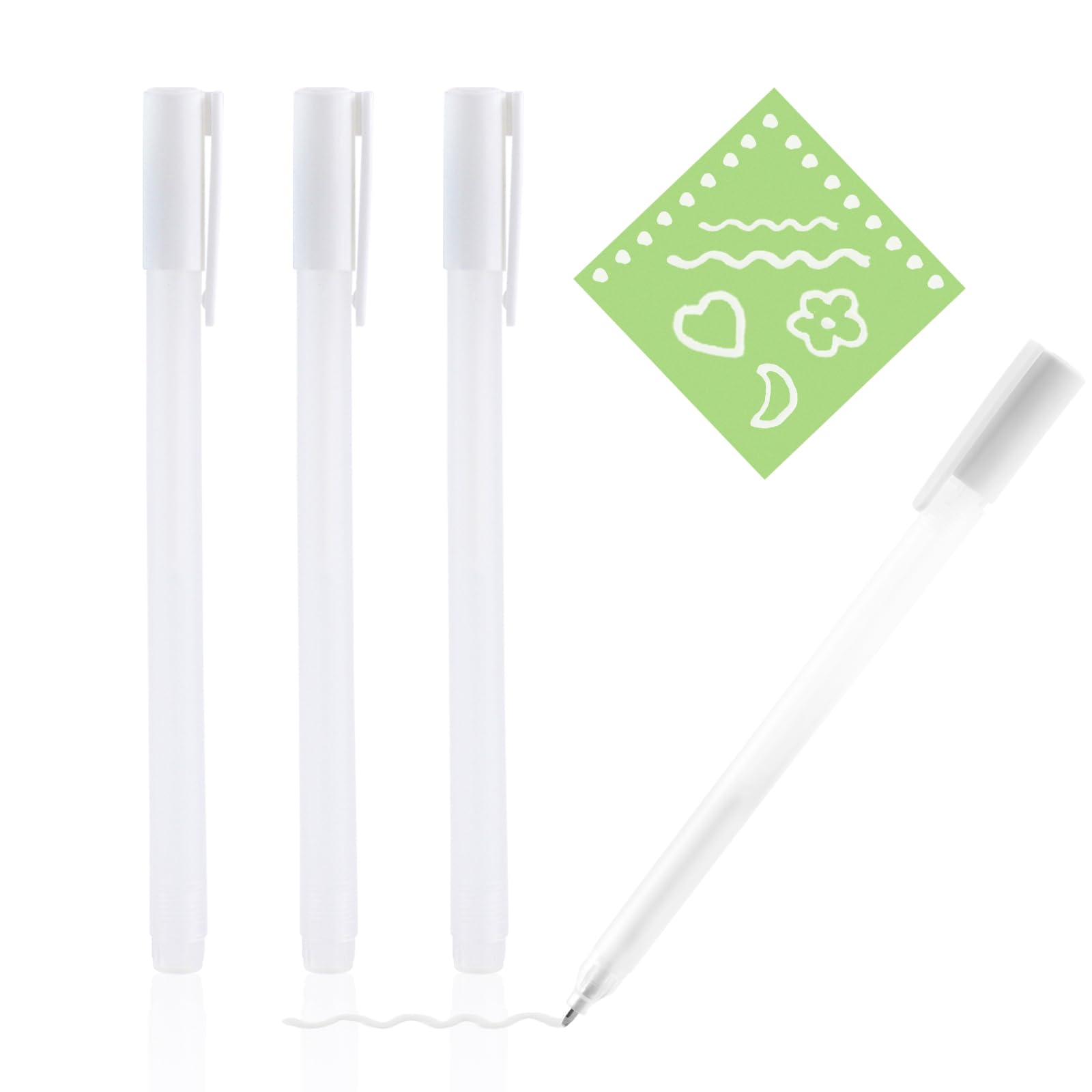SMOOTHERPRO Glue Pens | 3 Pcs White Quick Dry Precision Liquid Adhesive Pen Set | Fine Tip Roller Spot Glue Pen | for Scrapbook Card Making Notebooks Paper Crafts Handmade Stationery DIY(PGP003W)