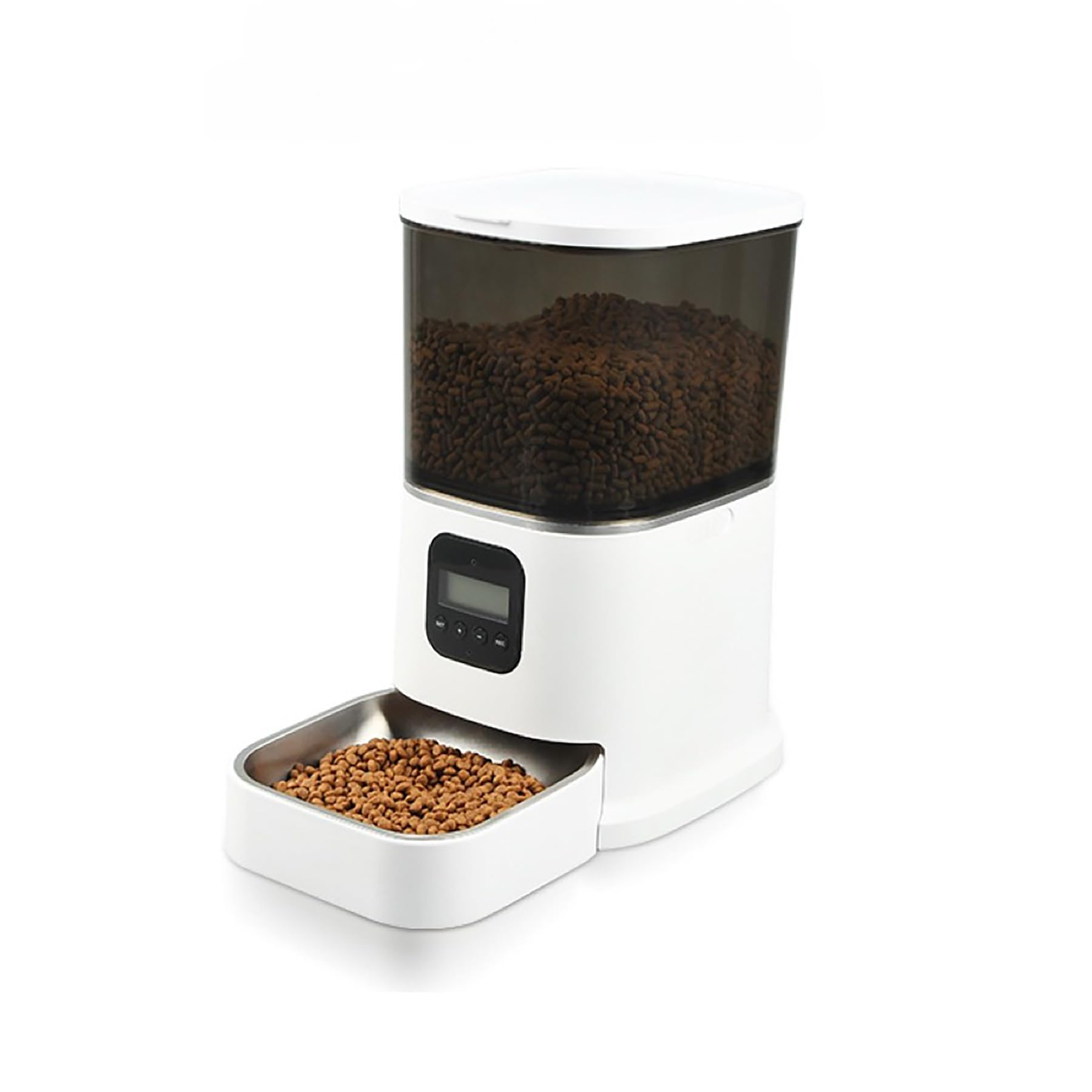 Smart Automatic Pet Feeder with Voice Recording, Digital Display, Programmable Timer, Large Capacity Food Dispenser for Cats and Dogs