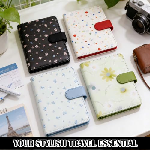 Image of Melsbrinna Rfid Passport Holder for Travel women /Men, Cute Passport Wallet Rfid Blocking Card Slots, Rfid Passport Cover /CaseTravel Wallet, Passport Book Holder (1, floral black a)