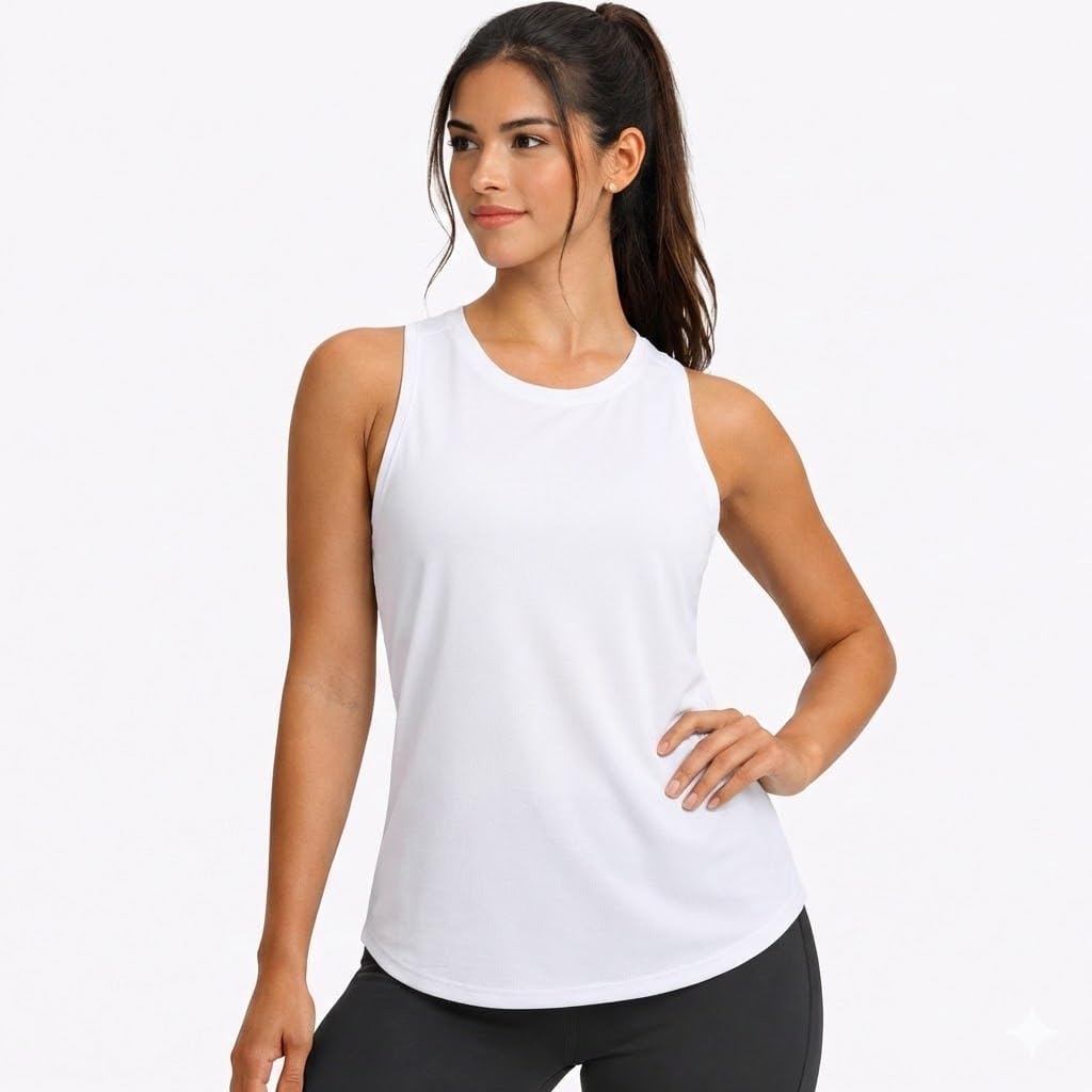Womens Workout Tops Racerback Athletic Tank Top, Lightweight Relaxed Fit Workout Shirts Women, Yoga Tops for Women & Running
