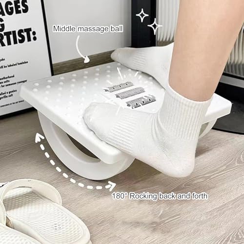 Descanso para pies oscilante ergonómico con rodillos masajeadores, ángulo ajustable, soporte postural antideslizante, taburete para pies gris miniatura 4