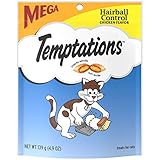 TEMPTATIONS Hairball Control Crunchy and Soft Cat Treats Chicken Flavor, 4.9 oz. Pouch (Pack of 10)