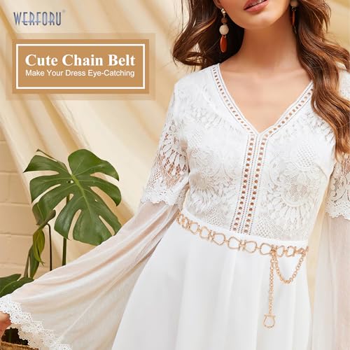 WERFORU Women Metal Link Body Chain Belt Ladies Waist Chain Belts for Jeans Dress4