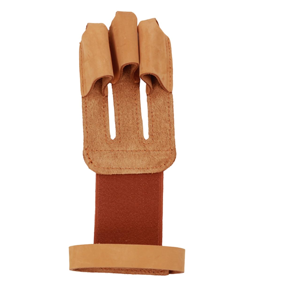 GOOHOCHY Three-Finger Archery Glove Non-Gloves Archery Arm Guard for Hunting Leather Finger Protector Comfortable for Outdoor Activities