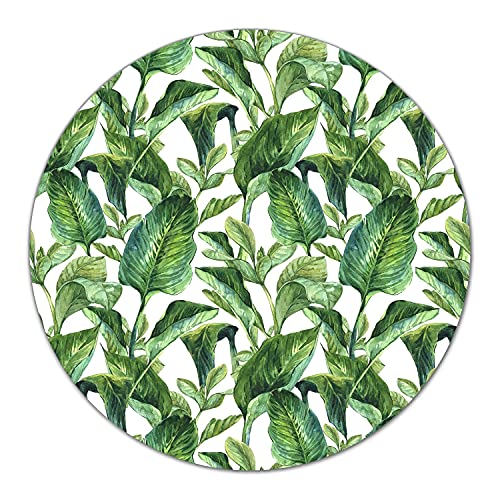 Coloray Tabla De Cortar Cocina Vidrio Templado Para Servir Platos ⌀ 40 cm Placa De Induccion Protector - Hojas de plátano moderno