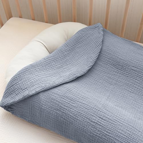 Image of Konssy Muslin Baby Lounger Cover 2 Pack, 100% Cotton Newborn Lounger Cover, Soft and Breathable Baby Nest Slipcover for Boys Girls (Planet,Navy)