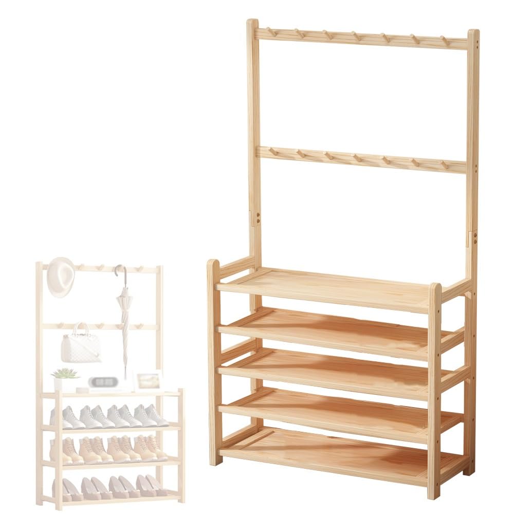 Porte-manteau meuble chaussures d'entrée pour organiser un appartement ou un dortoir