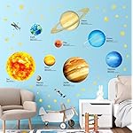 DECOWALL DS9-2007 Solar System Kids Wall Stickers Wall Decals Peel and Stick Removable Wall Stickers for Kids Nursery Bedroom Living Room d?cor - Image 2
