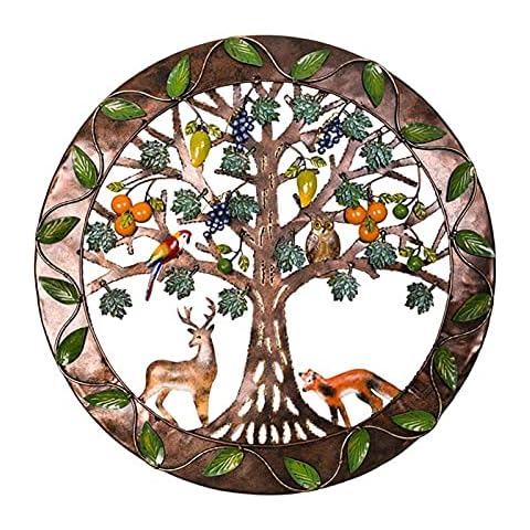 Tree Of Life Wall Decor, Metal Tree Of Life Wall Art Wall Sculpture, Garden Metal Wall Decoration Classic Tree Of Life Sculpture, Metal Art Sculpture Indoor And Outdoor Decoration, Diameter 30cm Cover