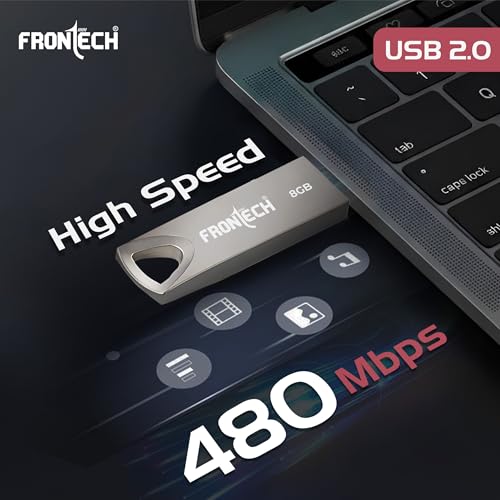 Image of Frontech 8 GB USB 2.0 Flash Drive | 480 Mbps | High Speed | Wide Compatibility | Slim & Portable |3 Years Limited Warranty (PND-0001)