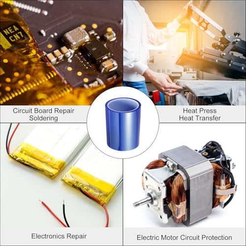 Image of uxcell Blue Heat Tape, 1 Roll 120mmx33m 108ft High Temperature Heat Resistant Tape for Sublimation,Heat Vinyl Press,Heat Transfer, Circuit Board, No Residue