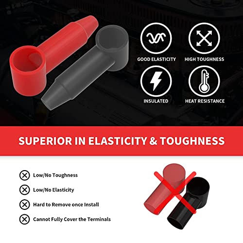 Couvercle de borne isolé en caoutchouc 4 AWG 10 pièces Saako rouge - 7