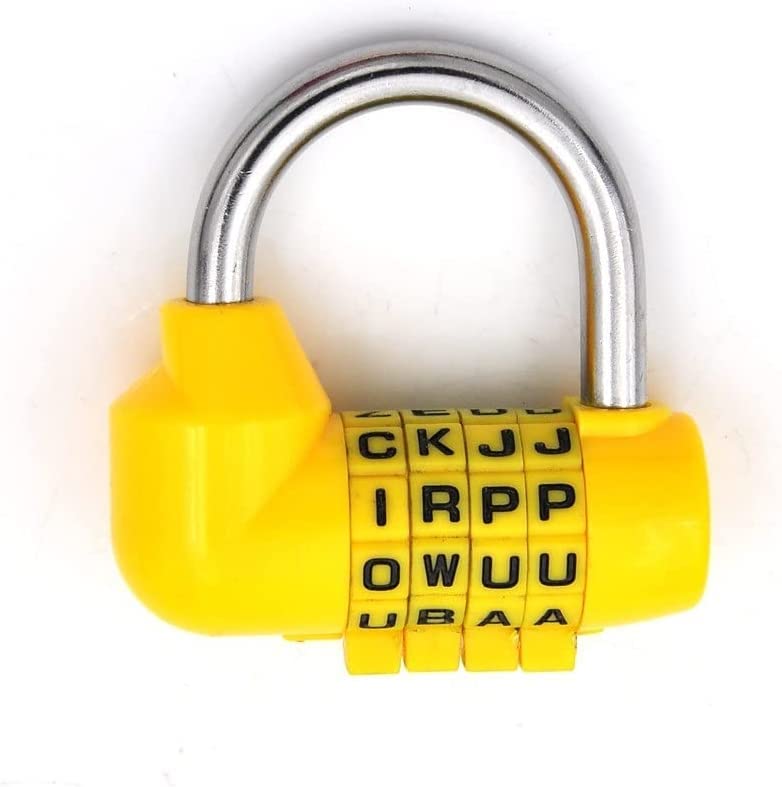 Lucchetti a combinazione， Lucchetti per valigie Combinazione di 4 cifre con codice di viaggio, diario, password, bagaglio(Yellow,Yellow)