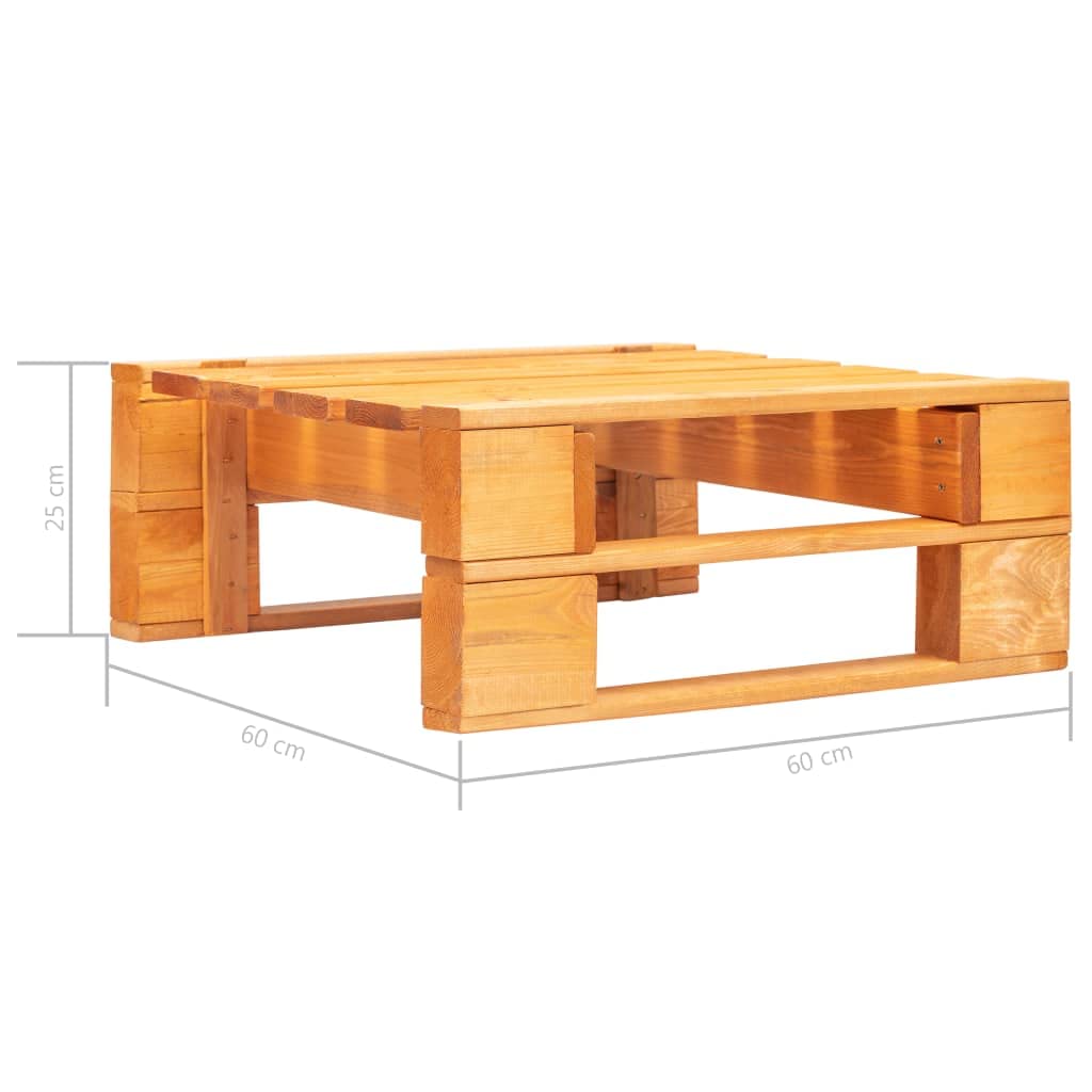 vidaXL Mesa Centro Palets Jardín Otomana Palés Exterior Reposapiés Mueble de Pallets Patio Terraza o Interior Madera Pino Impregnada Marrón Miel