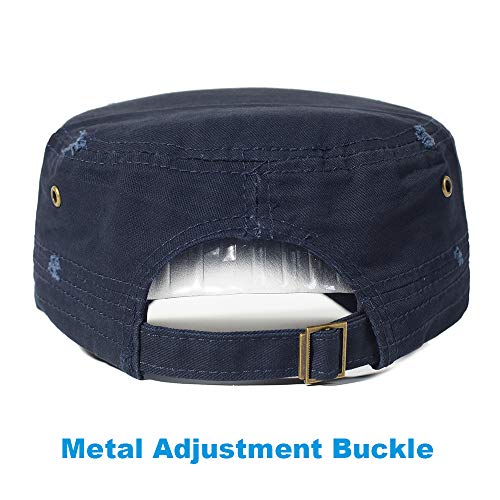 Men's Cotton Army Cap Cadet Hat Military Flat Top Adjustable Unique