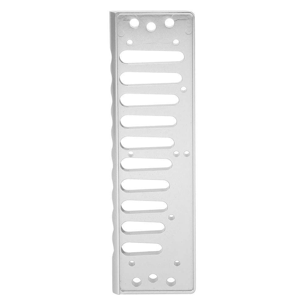 Mundharmonika-Kamm, Metall Mundharmonika-Kamm 10-Loch Blues Harp Comb Teil Kompatibel mit SP20 Harmonika-Zubehör aus Aluminiumlegierung(Silber)Zubehör für Blasinstrumente