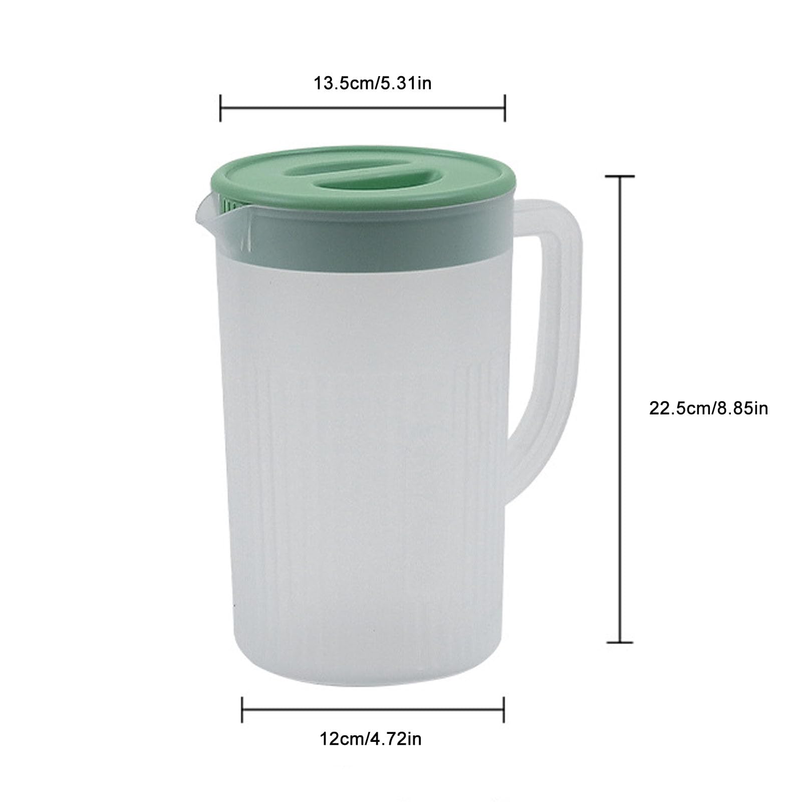 ZPSHYD Large Plastic Pitcher with Lid, 2.7L BPA-Free Cold Water Jug Leak-Proof Extra for Refreshing Juice Iced Tea(Matcha Green) - Image 2