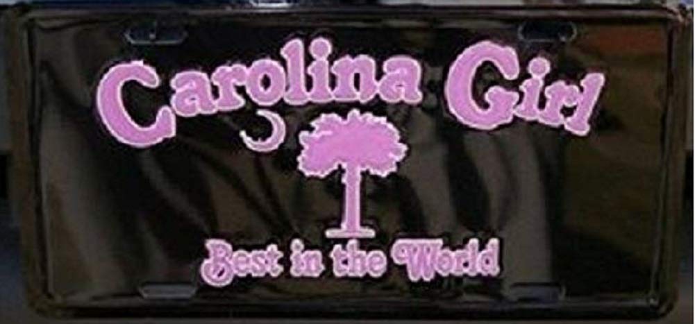 AES South Carolina SC Carolina Girl Pink and Black Aluminum License Plate Tag