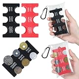 2 Pcs Yen Coin Organizer with PVC Pack, Japanese Coin Organizer, Portable Rectangle Coin Holder for Car, Plastic Coin Sorter Wallet with 6 Slots, Dispenser for Travel (Black, Red)