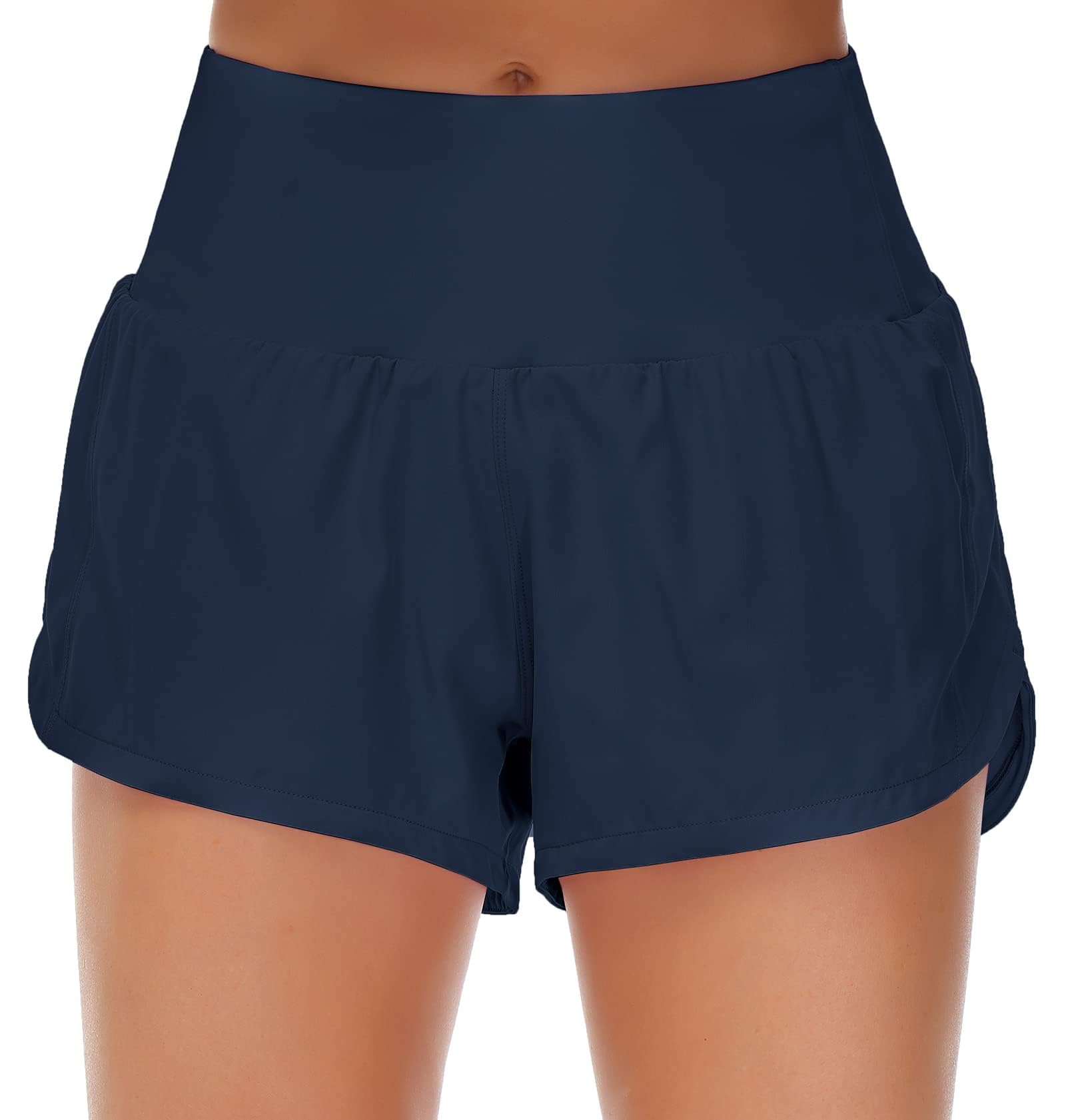 View 1 of Origiwish Women's High Waisted Running Shorts - Blue