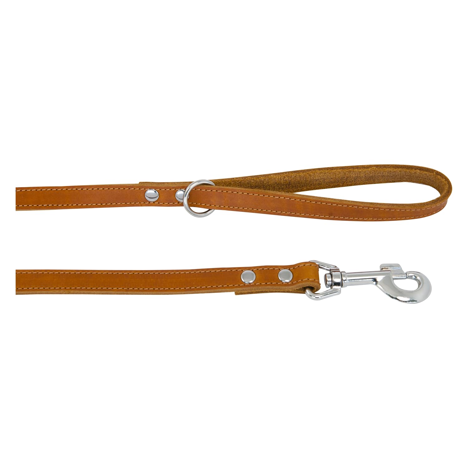 Laisse pour chien idéale pour la promenade en ville Jack and Vanilla cuir cognac 16 mm