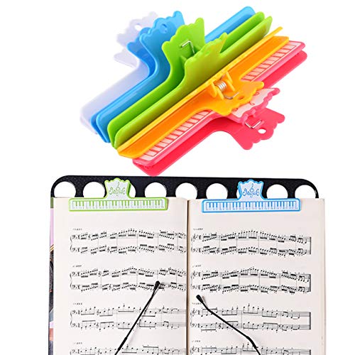 Bluecell 5pcs Plastic Music Book Clips Music Page Holder for Sheet Music Stands - Perfect for Kids, Adults, Music/Piano Players Musicians - Thumbnail 5