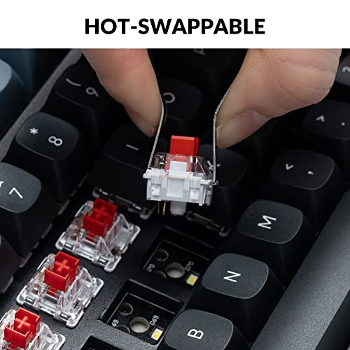 Image of Keychron K10 Pro Wireless Custom Mechanical Keyboard, Full-Size QMK /VIA Programmable Bluetooth /Wired White Backlight with Hot-swappable Keychron K Pro Red Switch Compatible with Mac Windows Linux