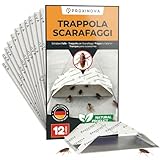 Proxinova Trappole Scarafaggi E Blatte Da Interno Per Monitoraggio Anti Infestazione - 12 Trappole per Scarafaggi In Casa Contro le Blatte con Esca Naturale Adesiva Fino A 12 Settimane Biocide Free