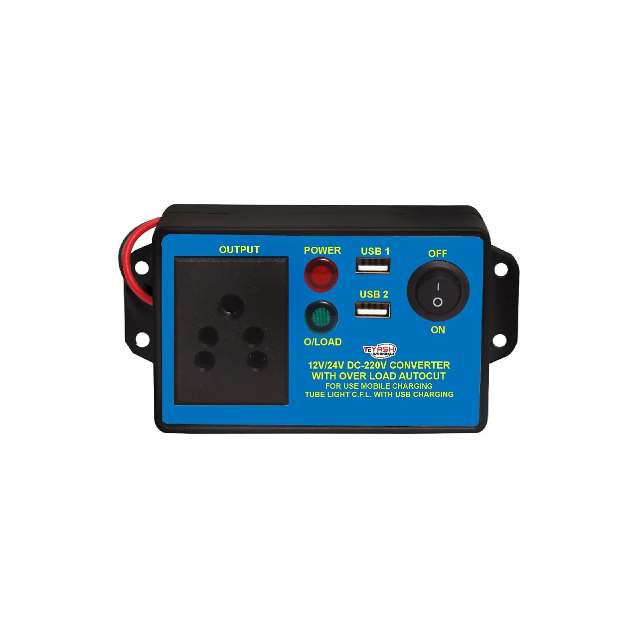 YASH AUTO ELECTRICALS Small Converter with USB DC to AC 12/24V Common to 220V with Single Socket (60W) Black - Blue (B09HXL5C4M) Amazon Price History, Amazon Price Tracker
