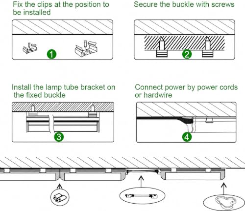 Image of LightingWill 2FT LED T5 Integrated Fixture, 10W 3500K Warm White, Linkable Utility LED Shop Light with Built-in ON /Off Switch, Under Cabinet Lighting, 1 Pack