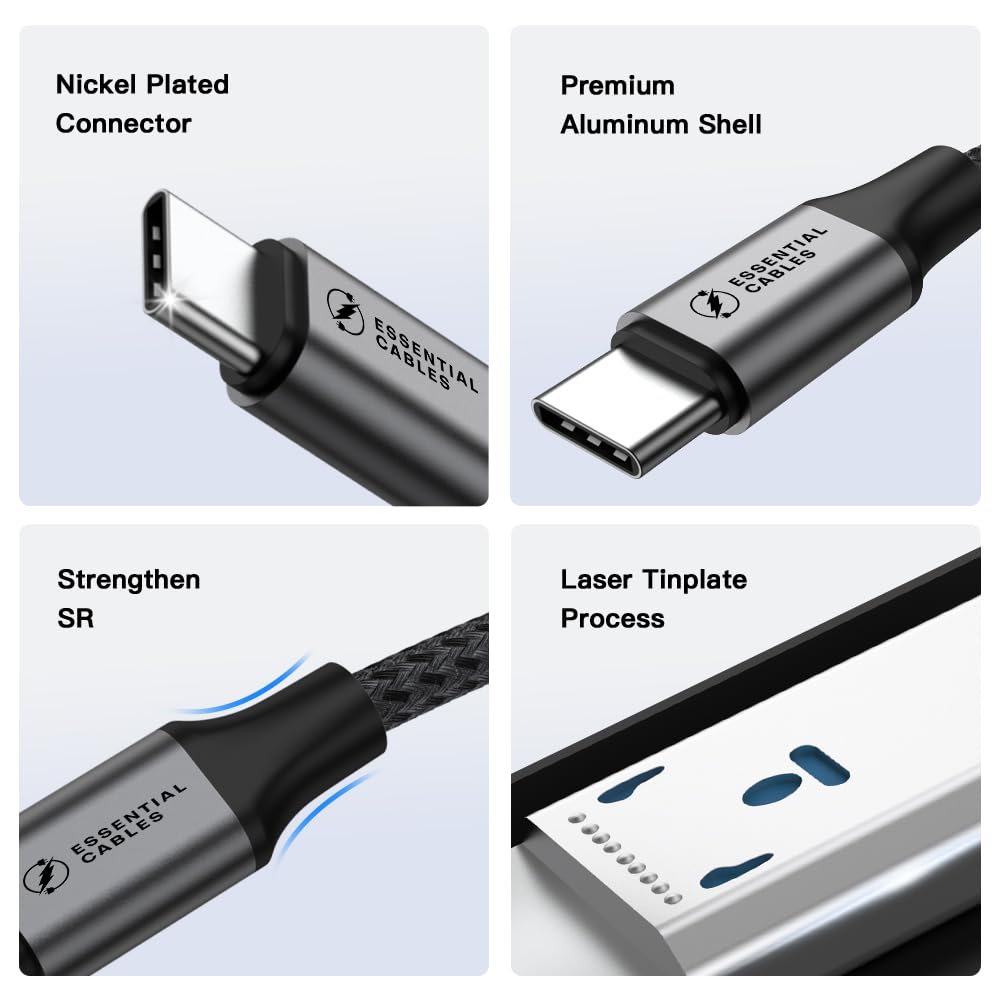 Cable de carga USB C a USB-C de 60 W tipo C a C de carga rápida compatible con iPhone 16/15 Pro Max, Galaxy S24 Ultra, Pixel 9, iPad Pro 2024/Air 5, MacBook Pro (2 m)