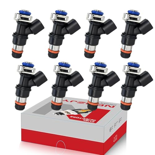NBGZJYT 12580681 Fuel Injectors Compatible with Chevy 4.8L 5.3L Tahoe Silverado 1500 Express 2500 2007 2008 2009 GMC Yukon Xl Sierra 1500,V8 4.8L/5.3L/6.0L/6.2L |2 Holes| |Set of 8| by NBGZJYT - Used condition - US$45.36