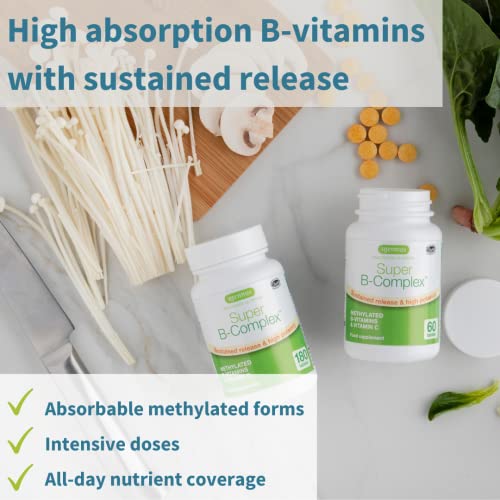 Super B-Complex + Liposomal Vitamin C 1000Mg & Zinc Vegan Bundle, Methylated Sustained Release B Complex & High Absorption Liquid Immune Support Complex, By Igennus #TOP1