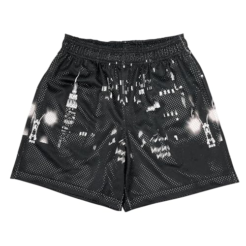 Mens Graphic Shorts Basketball Drawstring Casual Workout Athletic Summer Running Shorts