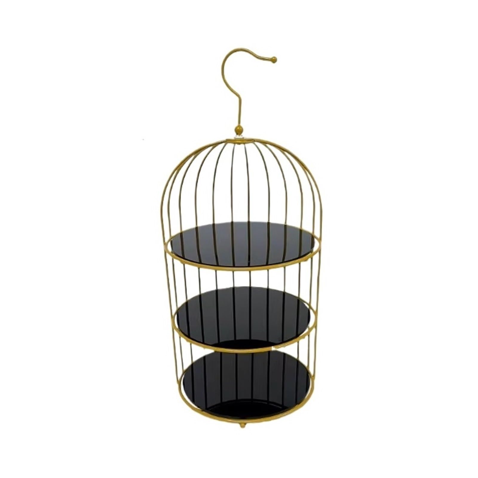 H8Q4D7N5G9 Dessert Rack Black And Gold Wrought-iron Birdcage Cake Stand, Perfect For Tea Parties, Weddings, And Birthday(Medium)