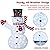 JOIEDOMI 3 Pcs 3D Christmas Collapsible Snowman Yard Light 270 Pre-Lit LED Cool White Lights for Indoor Outdoor Garden Holiday Décor, Christmas Event Decoration, Xmas Eve Night, Red Scarf