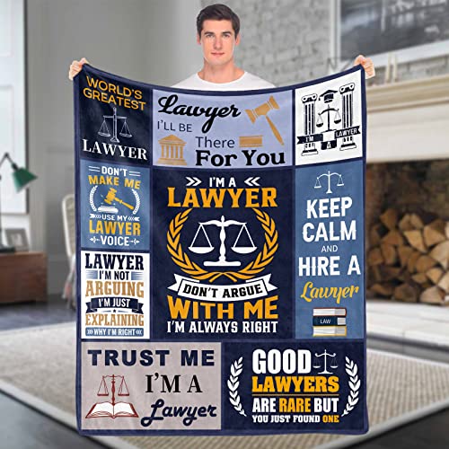 Domgoge Lawyer Gifts for Men Women Soft Cozy Fleece Flannel Blanket Throw, Attorney At Law Gift Paralegal Students