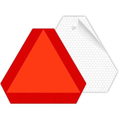 Small Slow Moving sticker Slow Vehicle Sign, 7 x 8 inches, Diamond Grade Reflective...