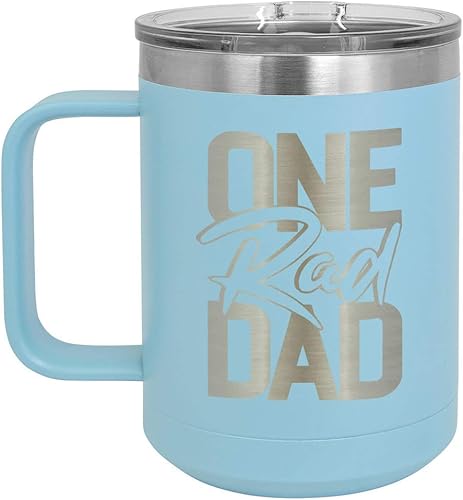 Miniatura 9 de ONE RAD DAD Blue Taza de café de 15 oz con tapa deslizante  Taza de café de viaje aislada  Ideas de regalos del día del padre de hijo o hija