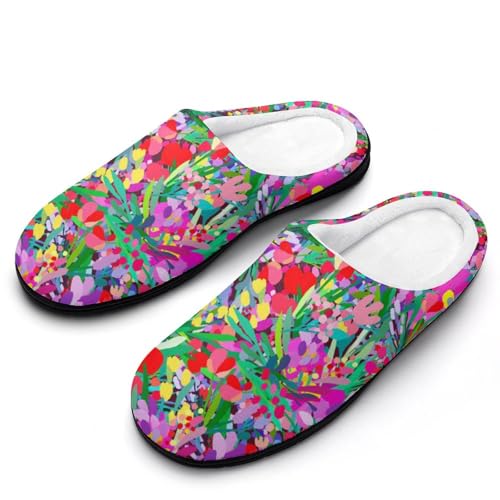 Halloween Party Green House Slippers For Woman Ladies Funny Memory Foam Bedroom Slippers Indoor Outdoor Slip-On Shoes