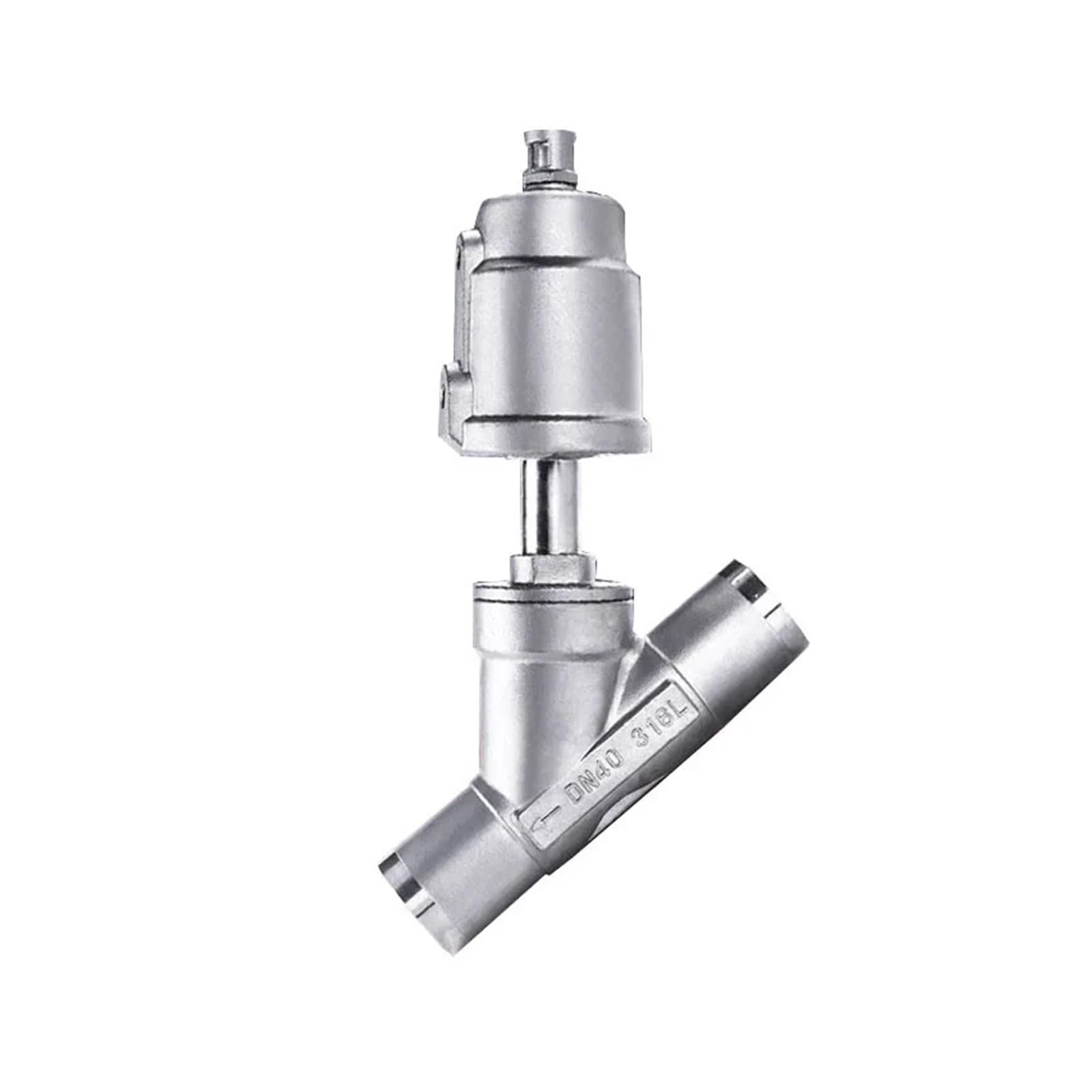 UWUKCJOKQ DN40 Stainless Steel Pneumatic Welding Angle Seat Valve Normally Closed Steels Actuator(OPEN-SINGLE ACTING)