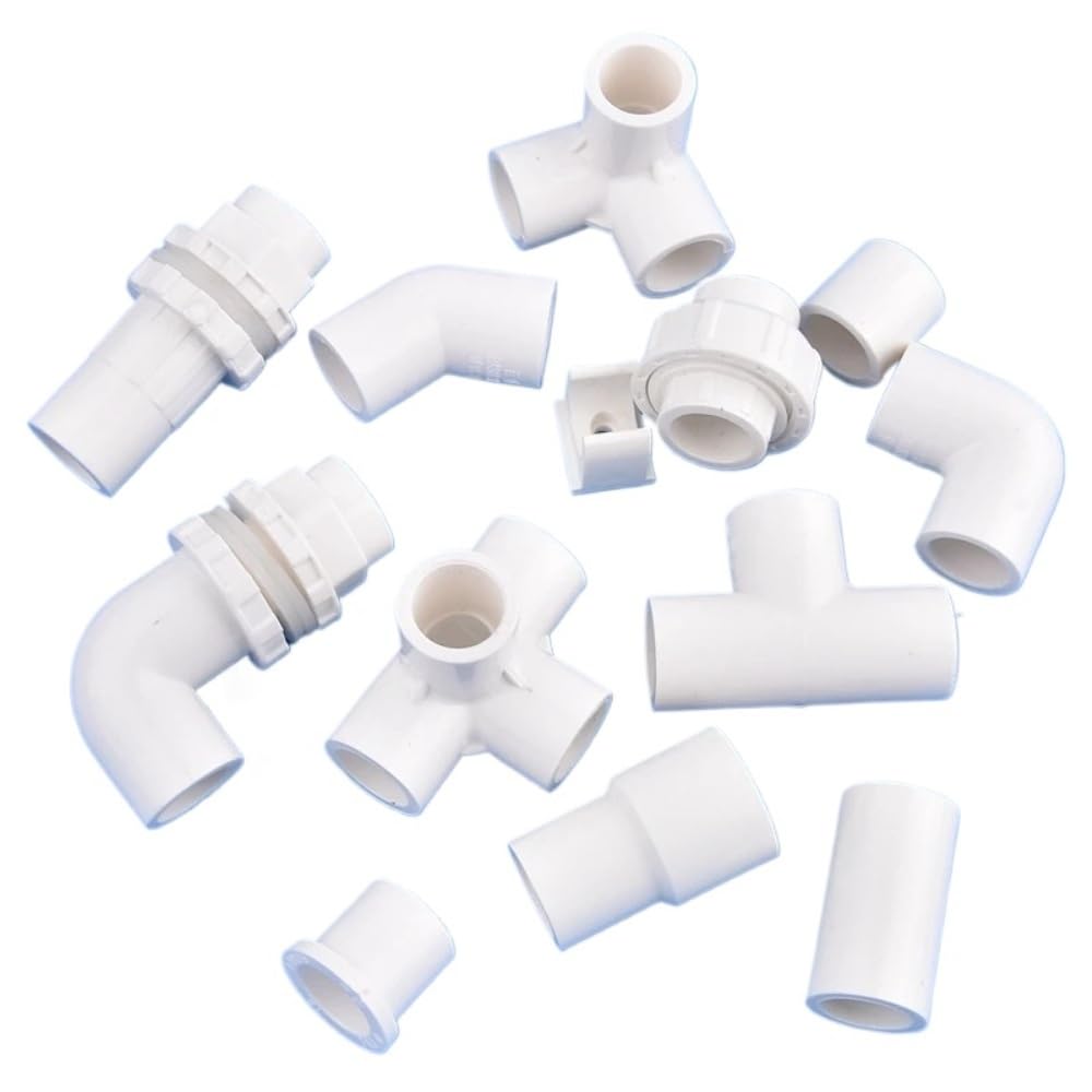 Adattatore for Giunto for irrigazione da Giardino for Acquario, connettore in PVC Bianco da 16 mm, Raccordo a Gomito Dritto, Morsetto for Tubo dell'Acqua