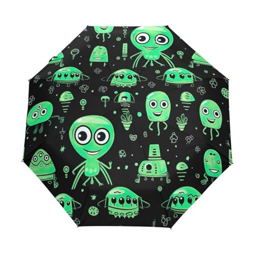 Parapluie pour la pluie léger portable alien vert idéal trajets urbains
